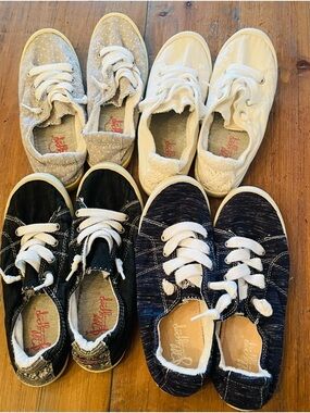 Jelly Pops women's slip in sneakers. White, Black, Navy, Gray